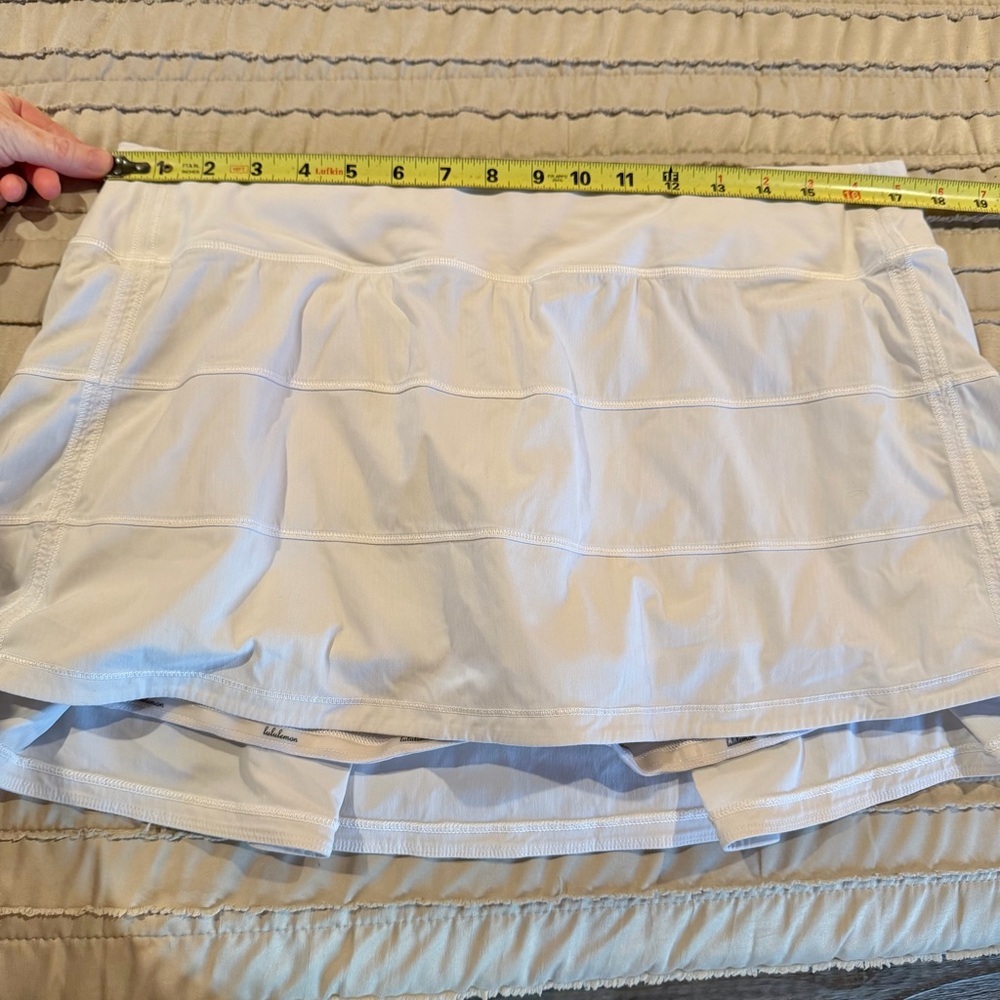 Lululemon Pace Rival Activewear Skirt Skort 12 White Light Grey W8846R - Picture 11 of 12